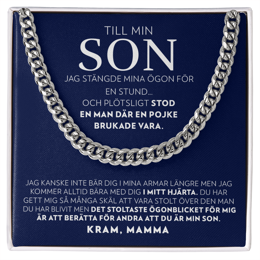 Till Min Son - Jag Stängde Mina Ögon (från Mamma) - Halsband Pansarkedja