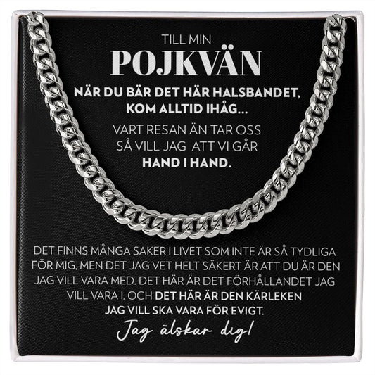 Till Min Pojkvän - Hand i Hand - Halsband Pansarkedja