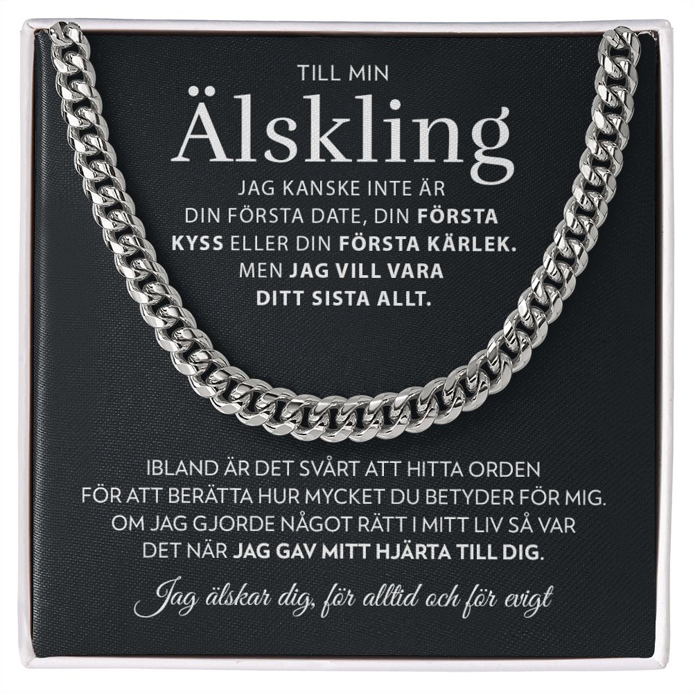 Till Min Älskling - Mitt Hjärta - Halsband Pansarkedja