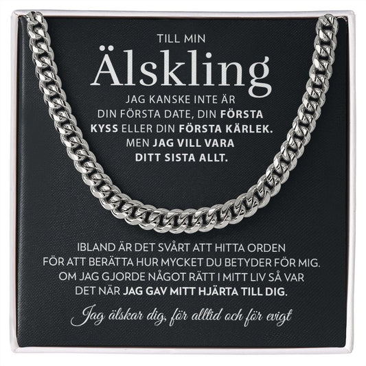 Till Min Älskling - Mitt Hjärta - Halsband Pansarkedja