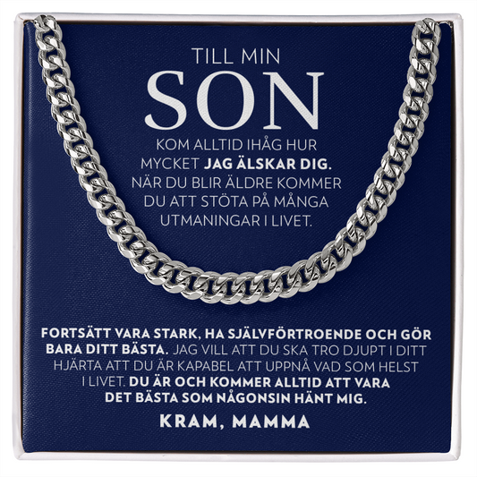 Till Min Son - Fortsätt Vara Stark (från Mamma) - Halsband Pansarkedja