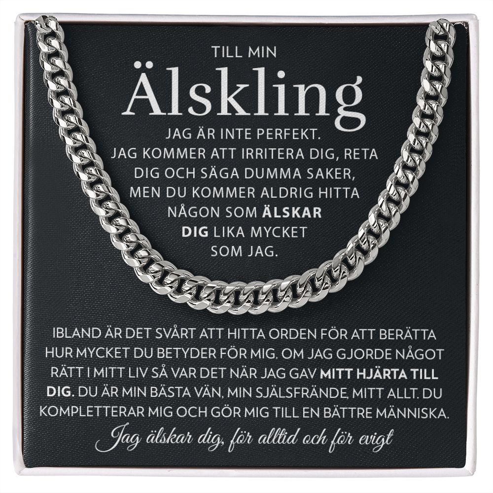 Till Min Älskling - Jag är inte perfekt - Halsband Pansarkedja