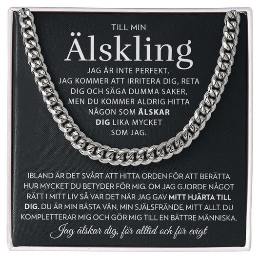 Till Min Älskling - Jag är inte perfekt - Halsband Pansarkedja