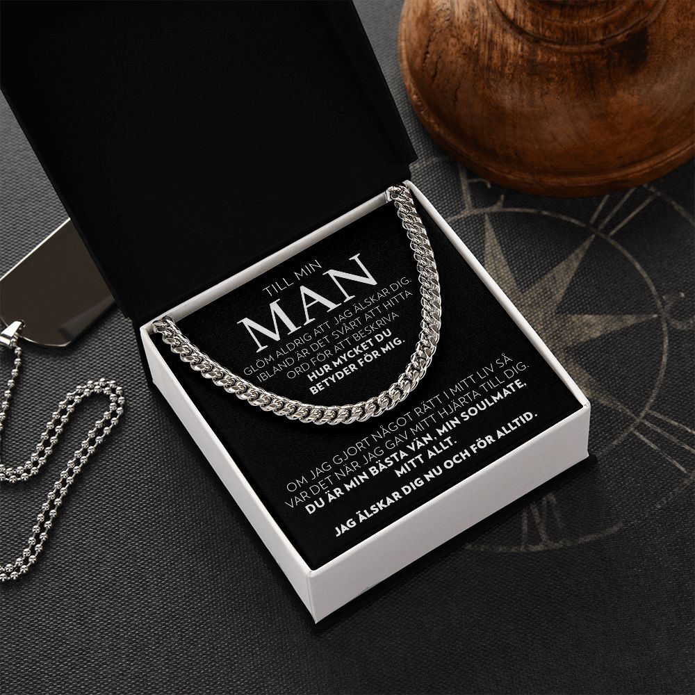 Till Min Man - Mitt Allt - Halsband Pansarkedja