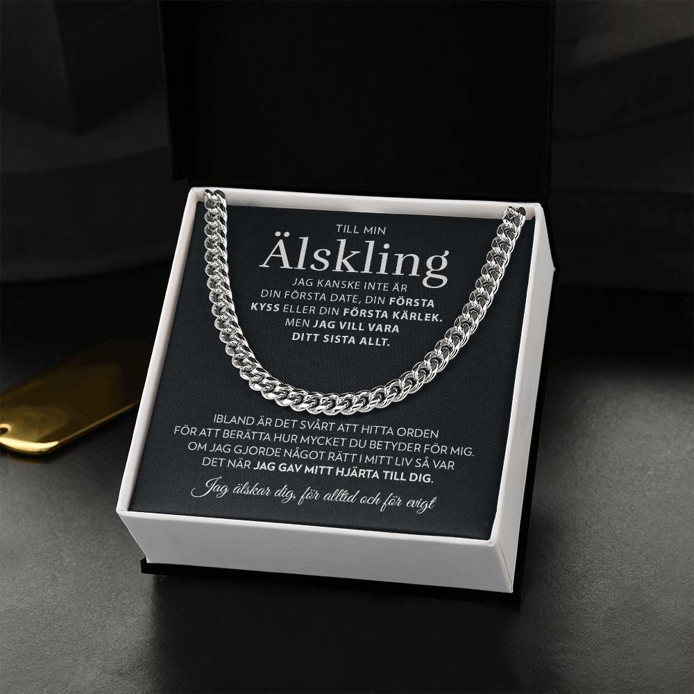 Till Min Älskling - Mitt Hjärta - Halsband Pansarkedja