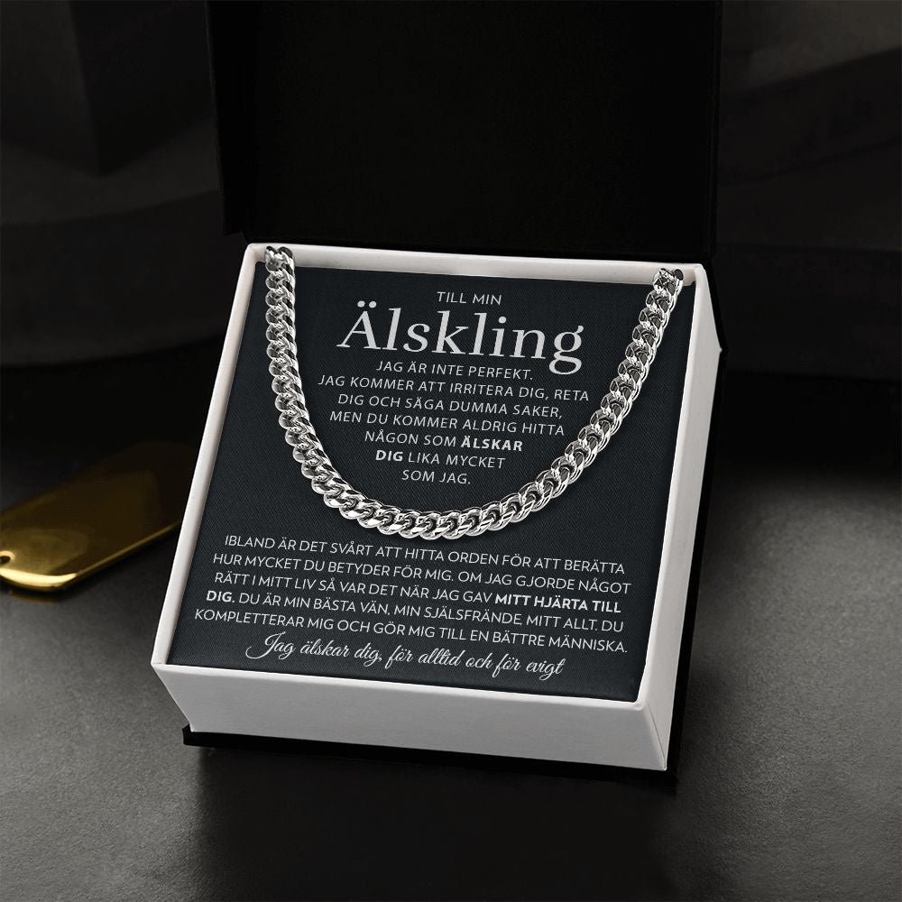 Till Min Älskling - Jag är inte perfekt - Halsband Pansarkedja