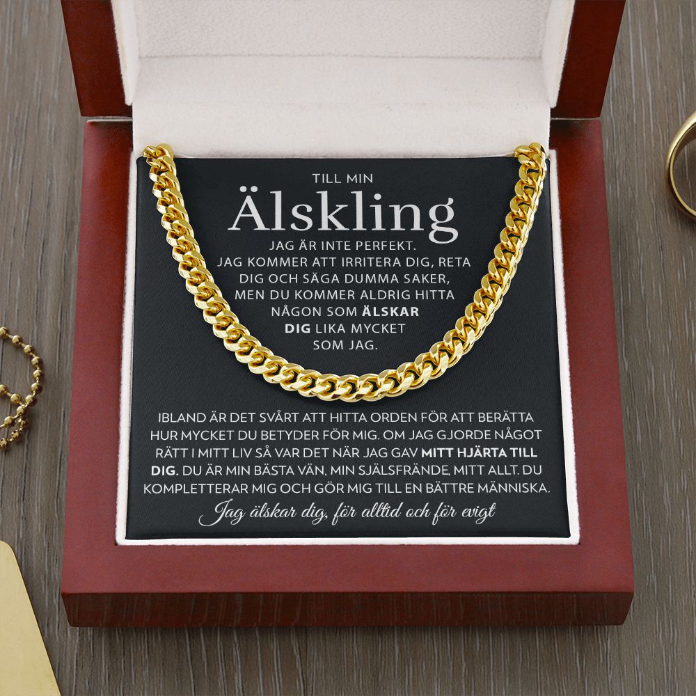 Till Min Älskling - Jag är inte perfekt - Halsband Pansarkedja
