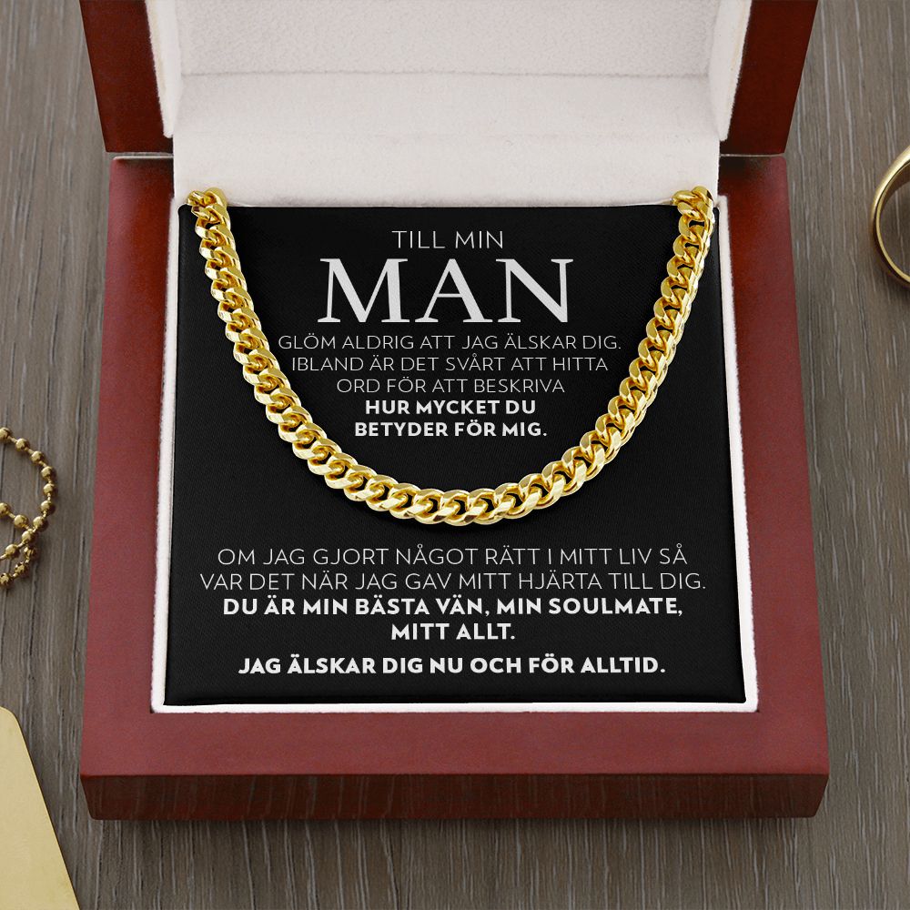 Till Min Man - Mitt Allt - Halsband Pansarkedja