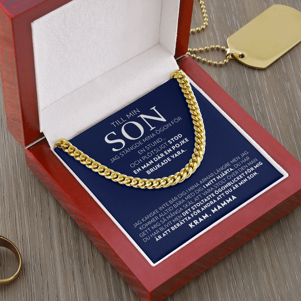Till Min Son - Jag Stängde Mina Ögon (från Mamma) - Halsband Pansarkedja