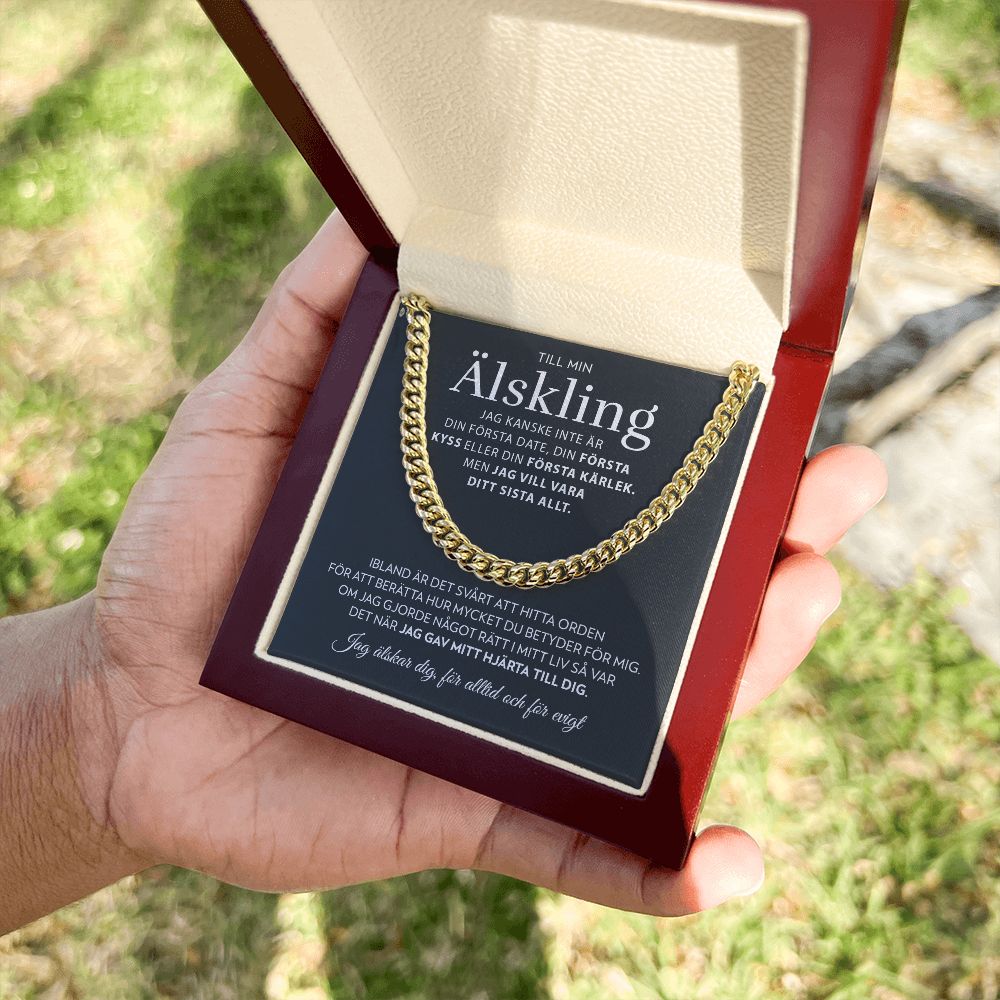 Till Min Älskling - Mitt Hjärta - Halsband Pansarkedja