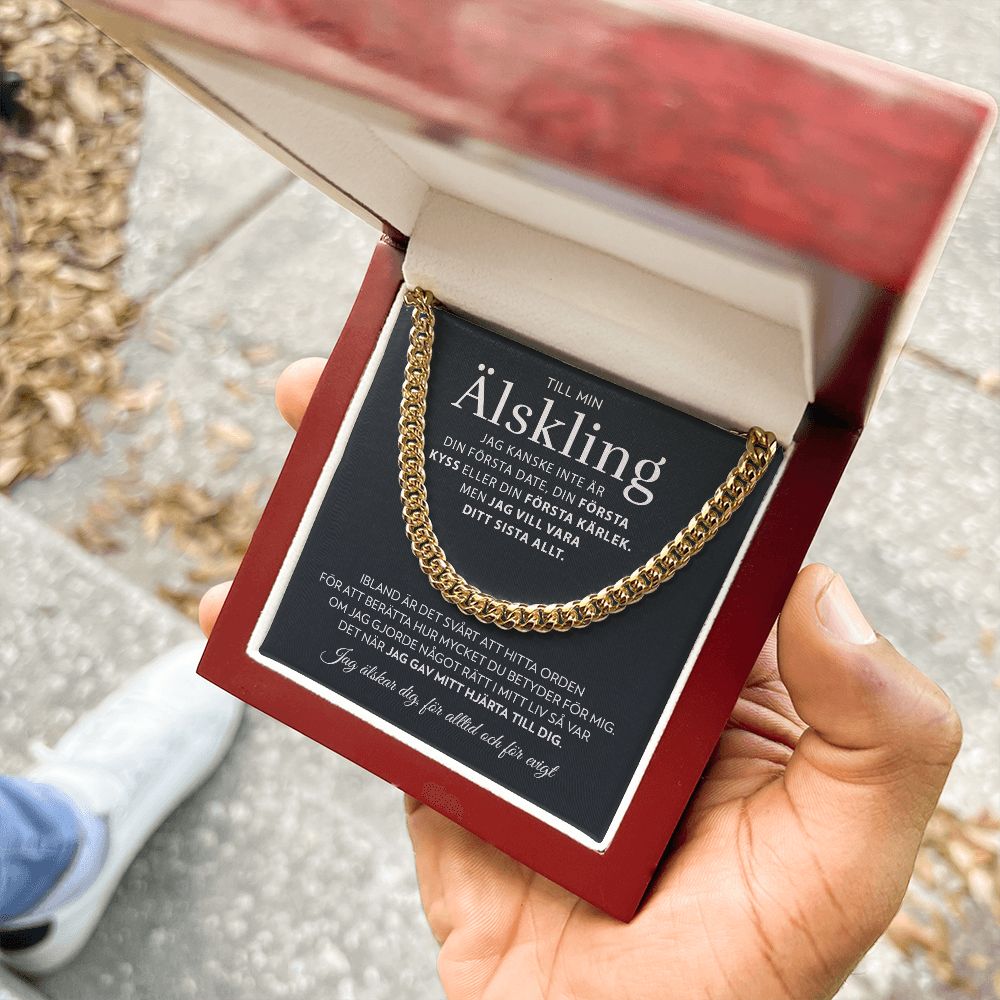 Till Min Älskling - Mitt Hjärta - Halsband Pansarkedja
