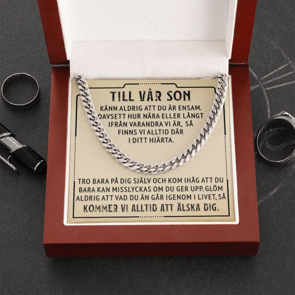 Till Vår Son - Aldrig Ensam - Halsband Pansarkedja