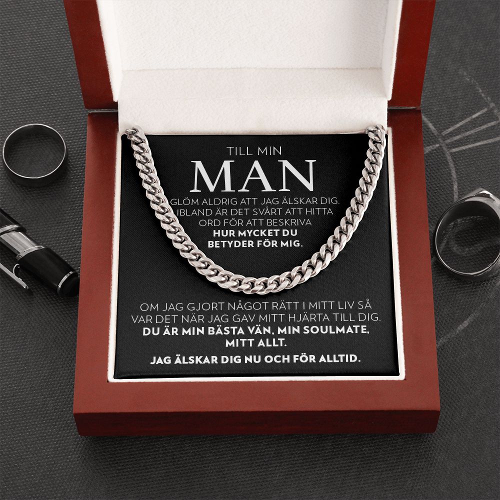 Till Min Man - Mitt Allt - Halsband Pansarkedja