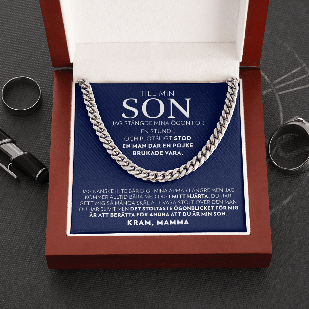 Till Min Son - Jag Stängde Mina Ögon (från Mamma) - Halsband Pansarkedja