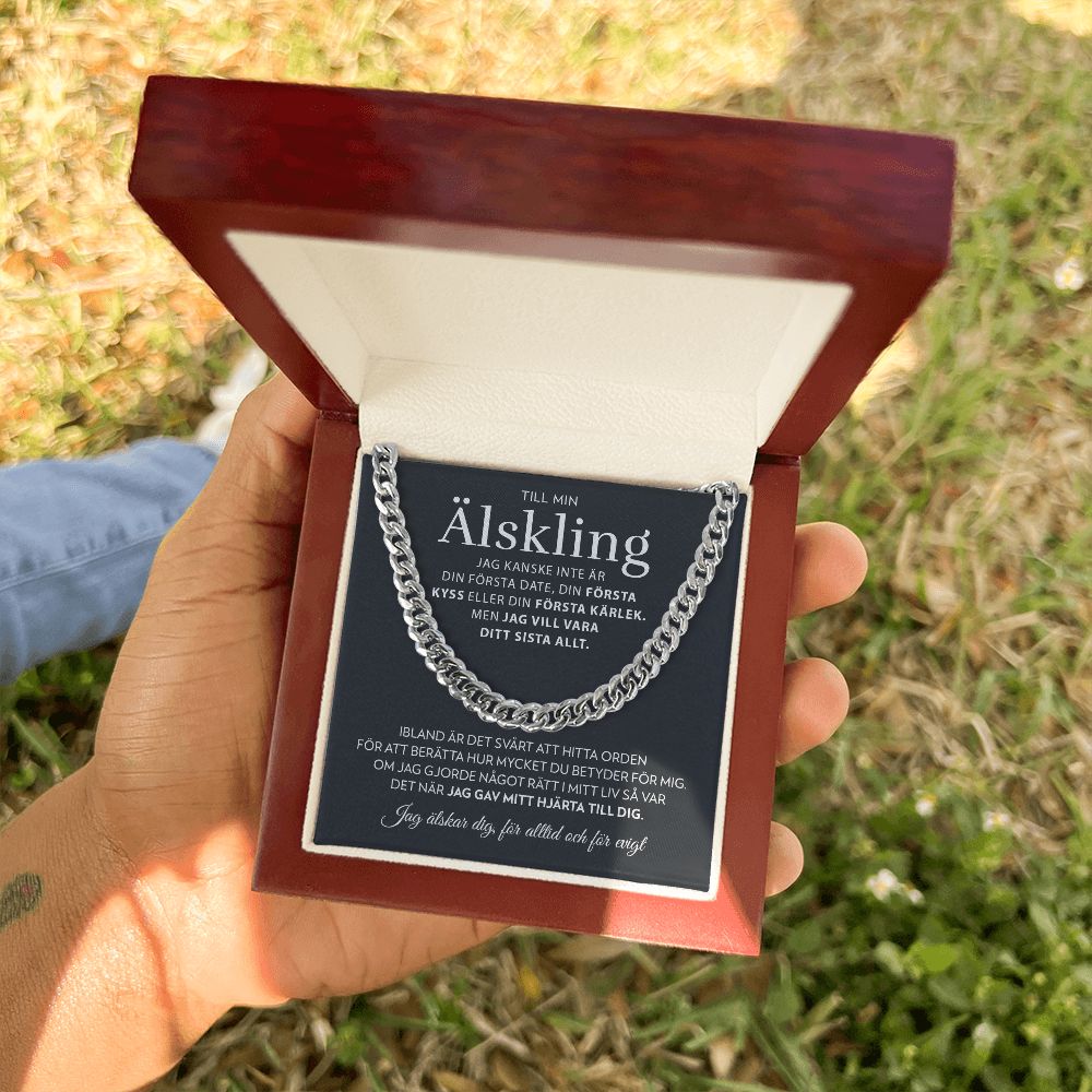 Till Min Älskling - Mitt Hjärta - Halsband Pansarkedja