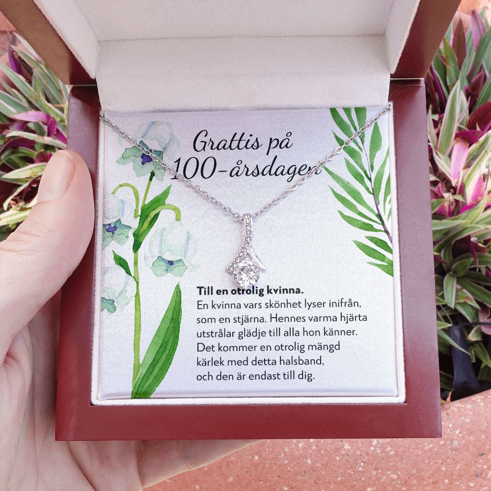 Grattis på 100-årsdagen - 100-årspresent Till Kvinna - Halsband Alluring Beauty