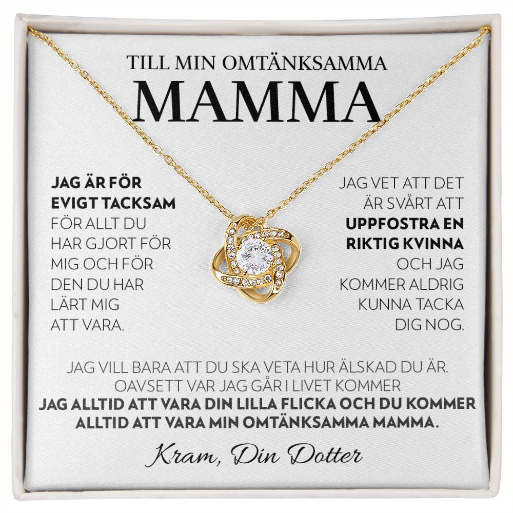 Till Min Mamma (Från Dotter) - Alltid (Vitt Kort) - Halsband Kärleksknop