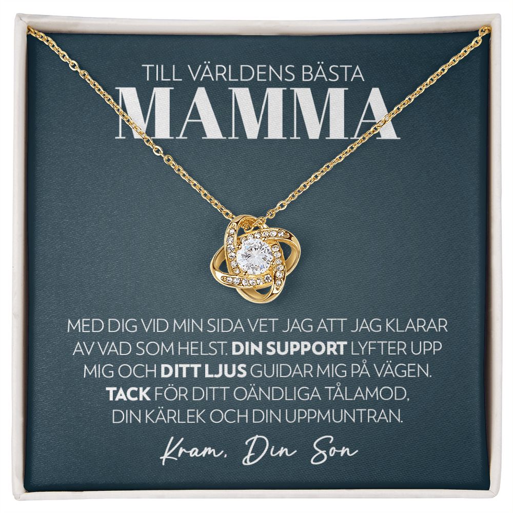 Till Världens Bästa Mamma (Från Son) - Support - Halsband Kärleksknop