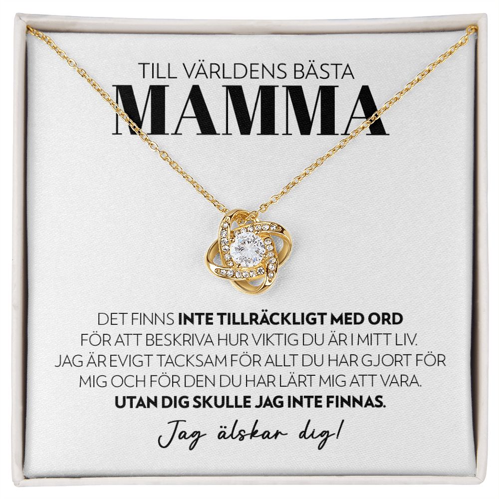 Mamma - Inte Tillräckligt Med Ord (Vitt) - Halsband Kärleksknop