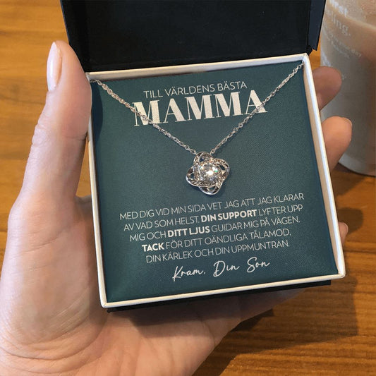 Till Världens Bästa Mamma (Från Son) - Support - Halsband Kärleksknop