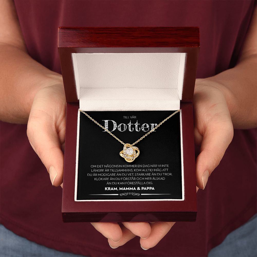 Till Vår Dotter - En Dag (Från Mamma & Pappa) - Halsband Kärleksknop