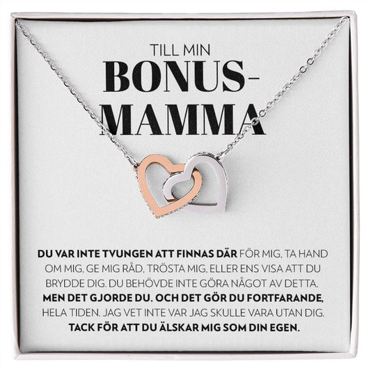 Till Min Bonusmamma - Inte Tvungen - Halsband Två Hjärtan