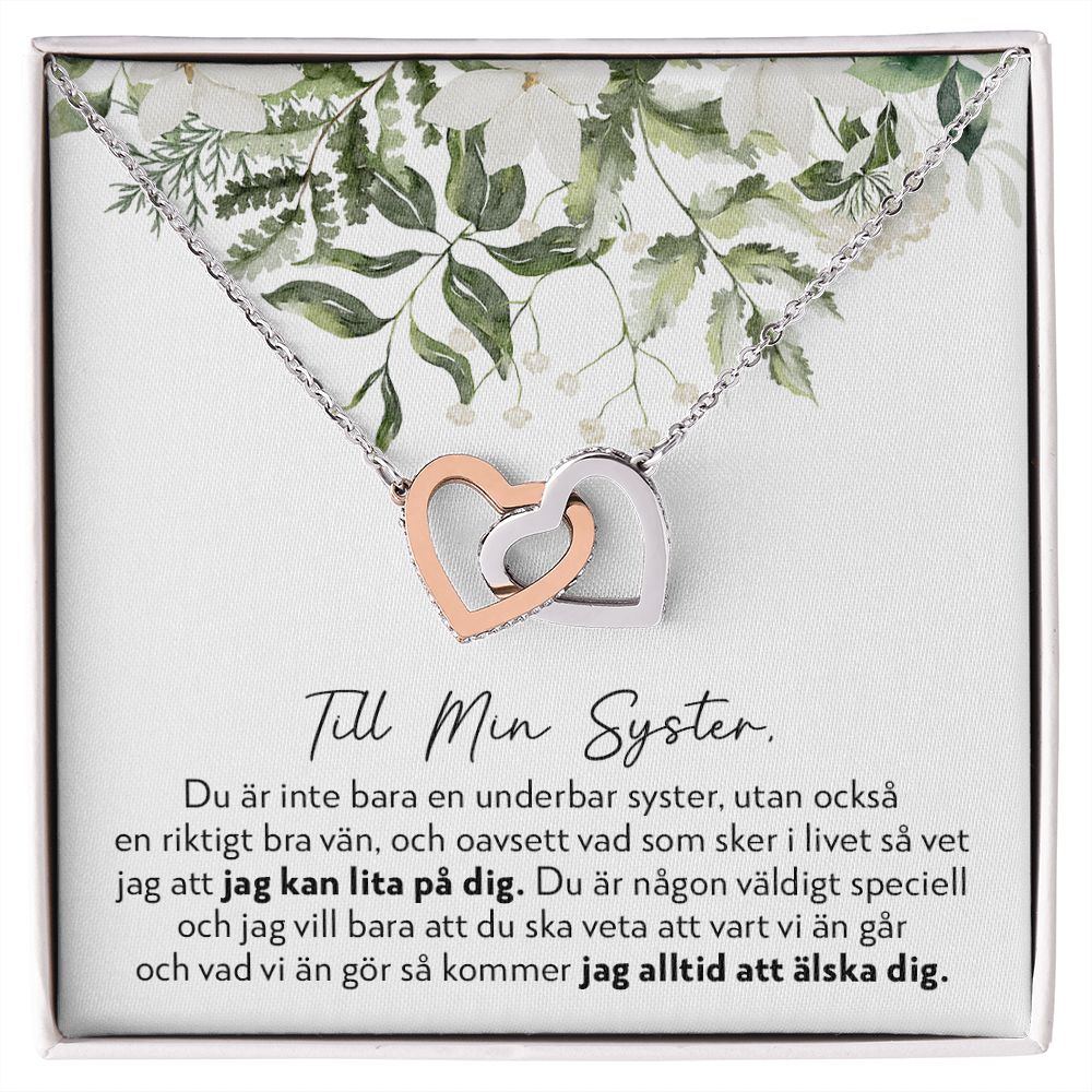 Till Min Syster - Oavsett Vad - Halsband Två Hjärtan