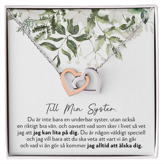 Till Min Syster - Oavsett Vad - Halsband Två Hjärtan