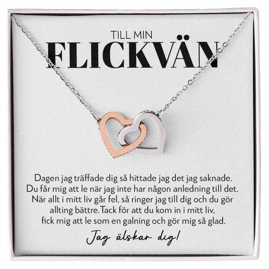 Till Min Flickvän - Gör Mig Så Glad - Halsband Två Hjärtan