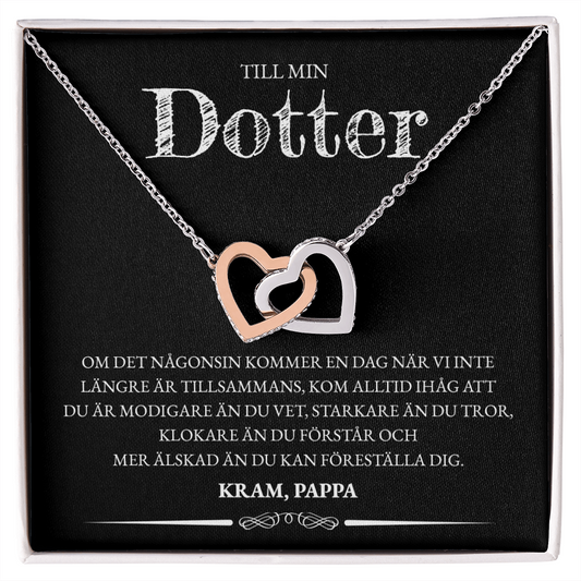 Till Min Dotter - En Dag (Från Pappa) - Halsband Två Hjärtan
