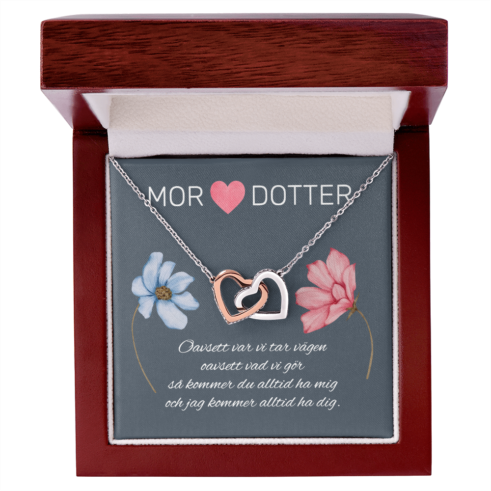 Mor och Dotter - Oavsett var vi tar vägen - Halsband Två Hjärtan