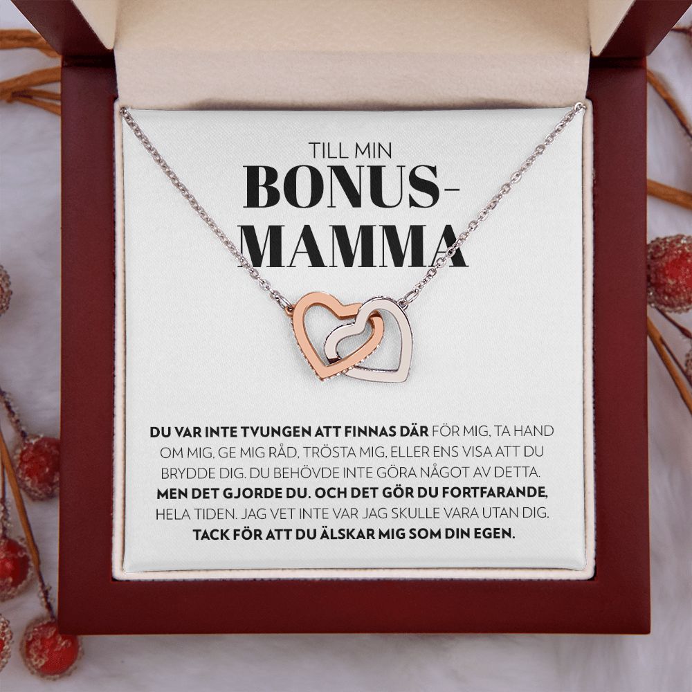 Till Min Bonusmamma - Inte Tvungen - Halsband Två Hjärtan