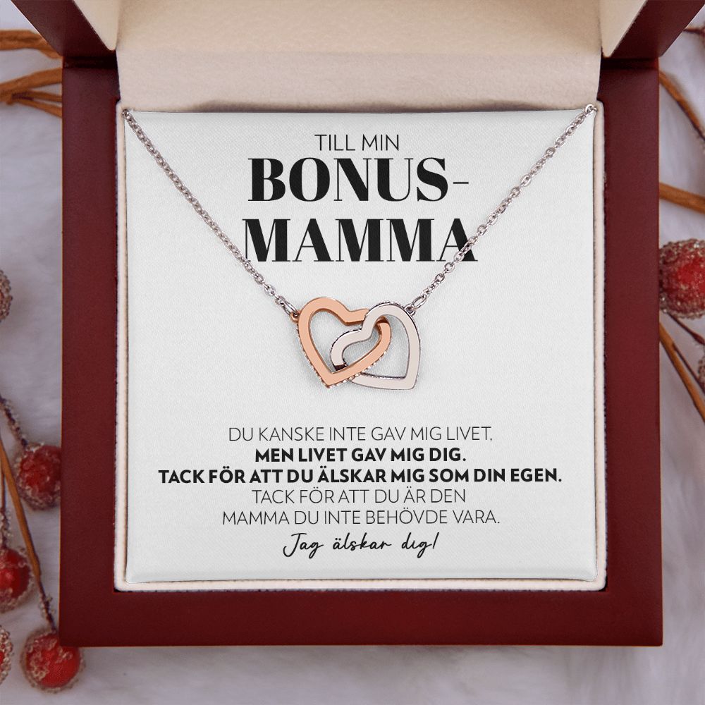 Till Min Bonusmamma - Som Din Egen - Halsband Två Hjärtan