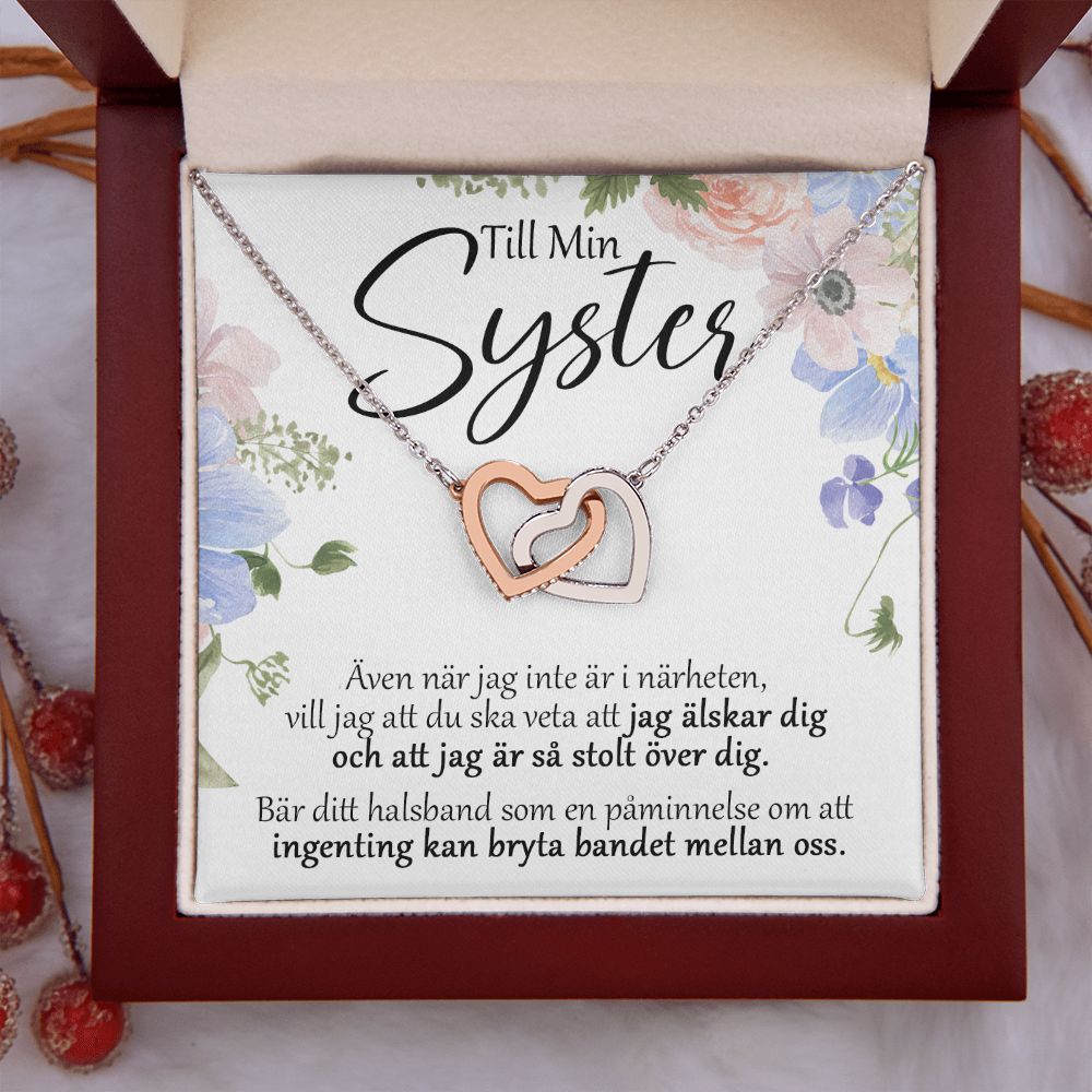 Till Min Syster - Stolt - Halsband Två Hjärtan