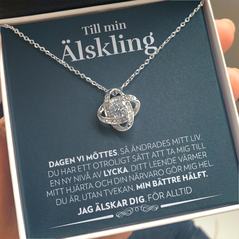 Till Min Älskling - Dagen Vi Möttes - Halsband Kärleksknop