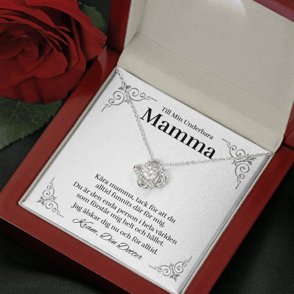 Till Min Underbara Mamma (från Dotter) - Kära Mamma - Halsband Kärleksknop